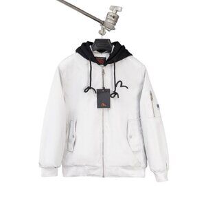 Evisu White Hooded Bomber Jacket